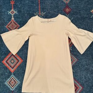 Cream Bell Sleeve Dress